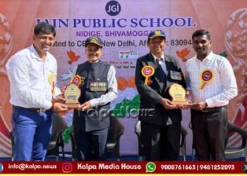 ಶಿವಮೊಗ್ಗ | ದೇಶಭಕ್ತಿಯನ್ನು ಸಾರಿದ ಜೈನ್ ಪಬ್ಲಿಕ್ ಶಾಲೆ