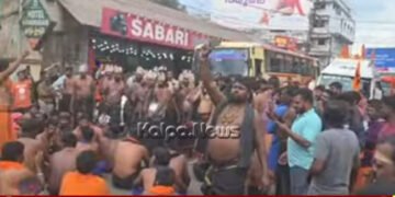 ಶಬರಿಮಲೆ ಬಳಿಯಲ್ಲಿ ಶಿವಮೊಗ್ಗ ಸೇರಿ ರಾಜ್ಯದ ಅಯ್ಯಪ್ಪ ಮಾಲಾಧಾರಿಗಳ ಪ್ರತಿಭಟನೆ | ಕಾರಣವೇನು?