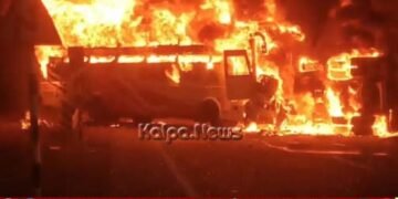 ಭೀಕರ ರಸ್ತೆ ಅಪಘಾತ | ಹೊತ್ತಿ ಉರಿದ ಬಸ್ | ಸಜೀವ ದಹನಗೊಂಡ 13 ಪ್ರಯಾಣಿಕರು