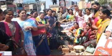 ಅಗತ್ಯ ವಸ್ತುಗಳ ಬೆಲೆ ಏರಿಕೆ ಖಂಡಿಸಿ ಮಹಿಳಾ ಕಾಂಗ್ರೆಸ್ ಪ್ರತಿಭಟನೆ