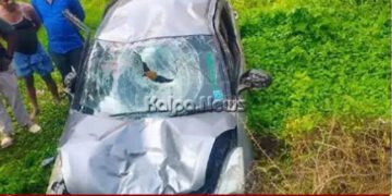 ಹೊಳೆಹೊನ್ನೂರು | ಕಾರು ಡಿಕ್ಕಿಯಾಗಿ ಪಾದಚಾರಿ ಸಾವು | ಹಾರಿ ಪಲ್ಟಿಯಾಗಿ ಬಿದ್ದ ಕಾರು