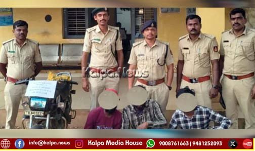 ಶ್ರೀಗಂಧ ಮರ ಕಡಿದು ಕಳ್ಳ ಸಾಗಾಣಿಕೆ | ಮೂವರ ಬಂಧನ