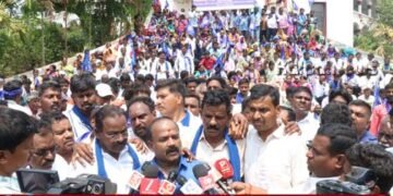ಪರಿಶಿಷ್ಟ ಜಾತಿಗಳಲ್ಲಿ ಒಳ ಮೀಸಲಾತಿ ಜಾರಿಗೊಳಿಸುವಂತೆ ಆಗ್ರಹಿಸಿ ಪ್ರತಿಭಟನೆ