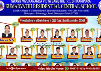 ಸಿಬಿಎಸ್‌ಇ 10ನೇ ತರಗತಿ ಪರೀಕ್ಷೆ | ಶಿಕಾರಿಪುರದ ಕುಮದ್ವತಿ ಕೇಂದ್ರಿಯ ವಸತಿ ಶಾಲೆಗೆ ಶೇ.100 ಫಲಿತಾಂಶ