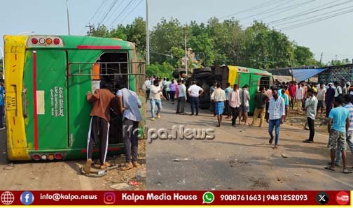 ಶಿಕಾರಿಪುರ | ವಿದ್ಯುತ್ ಕಂಬಕ್ಕೆ ಡಿಕ್ಕಿ ಹೊಡೆದು ಪಲ್ಟಿಯಾದ ಖಾಸಗಿ ಬಸ್ | ಹೇಗಾಯ್ತು ಘಟನೆ?