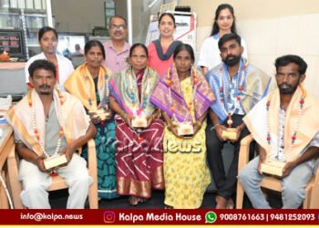 ಭದ್ರಾವತಿ | ಆರು ಪೌರ ಕಾರ್ಮಿಕರಿಗೆ ಮಧು ಲ್ಯಾಬ್ ವತಿಯಿಂದ ಸನ್ಮಾನ