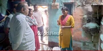 ಶಿವಮೊಗ್ಗ ಮಿಳಘಟ್ಟದಲ್ಲಿ ಮನೆಗೆ ಬೆಂಕಿ, ಶಾಸಕ ಚನ್ನಬಸಪ್ಪ ಭೇಟಿ