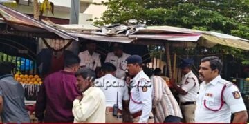 ಶಿವಮೊಗ್ಗ | ಬೆಳ್ಳಂಬೆಳ್ಳಗೆ ಜೆಸಿಬಿ ಘರ್ಜನೆ, ಫುಟ್‌ಪಾತ್‌ ಒತ್ತುವರಿ ತೆರವು