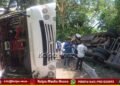 ಕೆರೆ ಏರಿ ಮಲೆ ಮದುವೆ ದಿಬ್ಬಣದ ಬಸ್ ಪಲ್ಟಿ | ತಪ್ಪಿದ ಬಾರಿ ಅನಾಹುತ