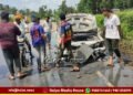 Car bursts into flames in the middle of the road