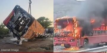 ಗುಜರಾತ್’ನಲ್ಲಿ ಭೀಕರ ದುರಂತ | ಮಹಾರಾಷ್ಟ್ರ ಸಾರಿಗೆಯ 2 ಬಸ್’ಗಳ ಮುಖಾಮುಖಿ ಡಿಕ್ಕಿ | 7 ಮಂದಿ ಸಜೀವ ದಹನ