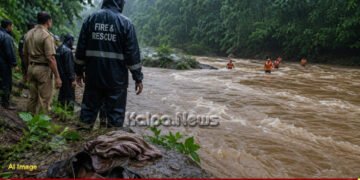Elderly Man Feared Swept Away in River Amid Heavy Rains in Thirthahalli