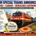 Onam Festival | Special Trains Between Mysuru–Kannur–Bengaluru Cant