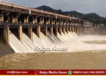 Water released from Tunga dam in shivamogga