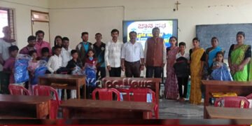 soraba distributes study materials to poor students