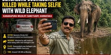 Wild Elephant killed man while taking selfie kanakapura