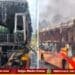 private-bus-catches-fire which traveling udupi-sagara