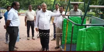 shivamogga MLA Chenni instructs gandhi-park-revamp
