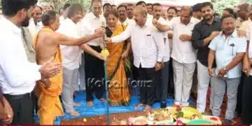 shivamogga foundation-stone for KPS School building