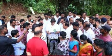 Thirthahalli -landslide madhu-bangarappa-spot-visit