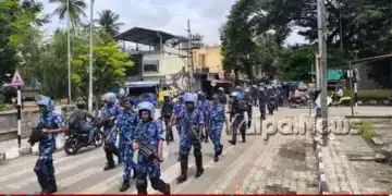 shivamogga -tight-security-sp-nikhil-police-route-march