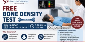 Shivamogga Free Bone Density Test at SN Hospital August 10