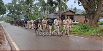 Soraba Police Route March Ganeshotsava Eid Milad
