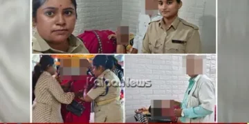 shivamogga-gandhi-bazar-police-help-woman-who-collapsed