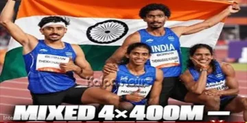 asian games 2026 india wins silver in mixed relay