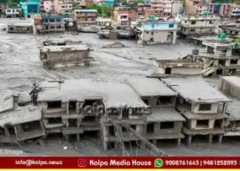 nepal flood alert landslide blocks chaulani river