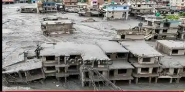 nepal flood alert landslide blocks chaulani river