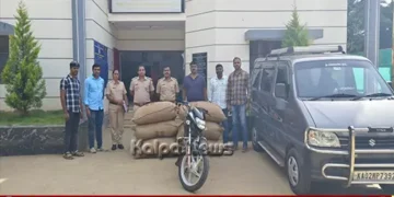 shivamogga areca nut theft 5 arrested rs.5 lakh seized