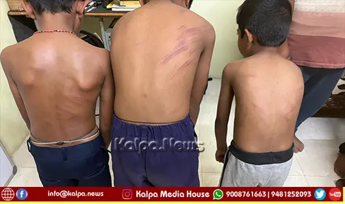shivamogga sagar teacher beats children low marks