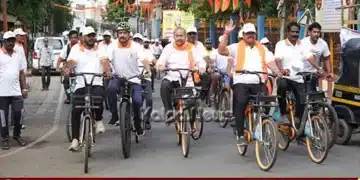 shivamogga viksit bharat cycle rally
