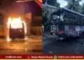 udupi bus fire near petrol pump averted major