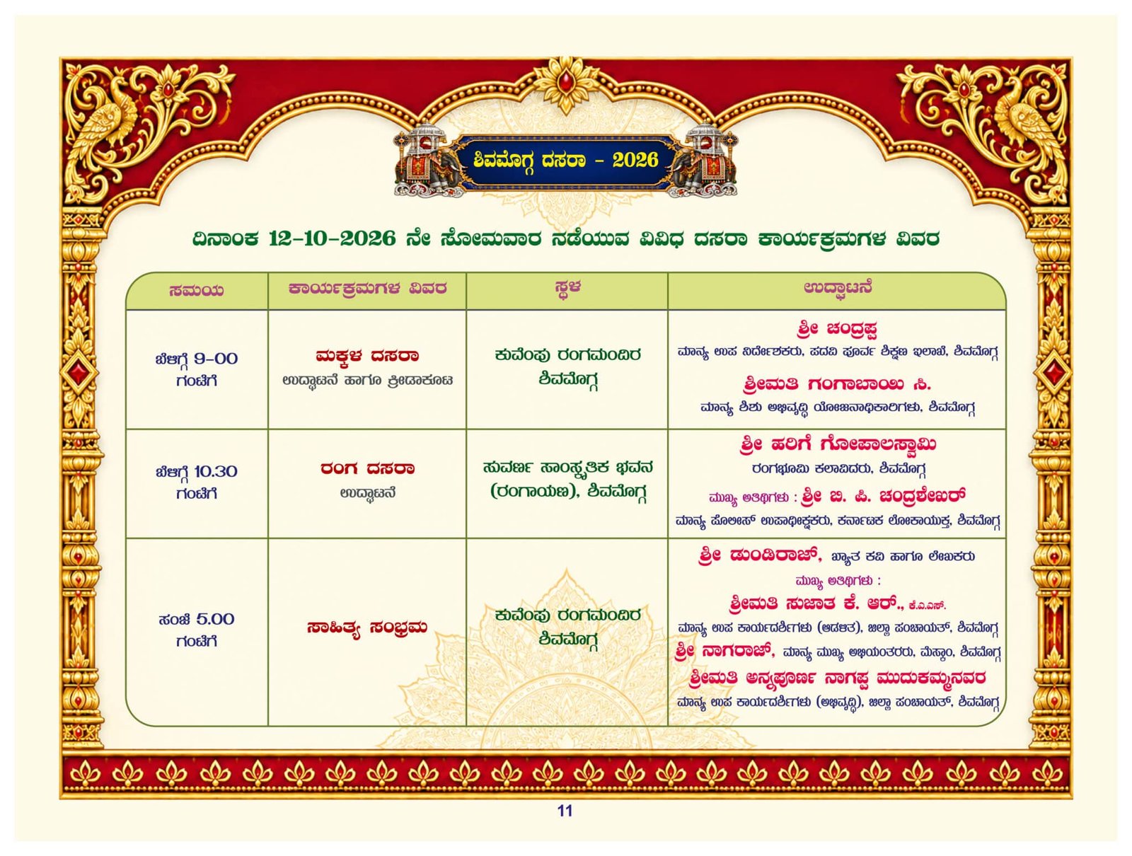 Shivamogga Dasara 2026
