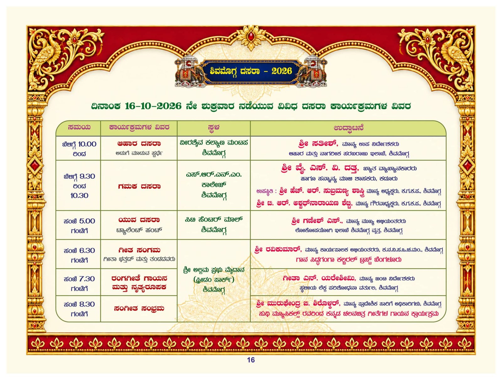 Shivamogga Dasara 2026