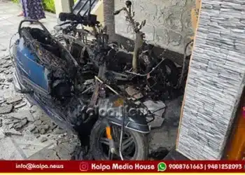 chikkamagaluru two electric scooters catch fire